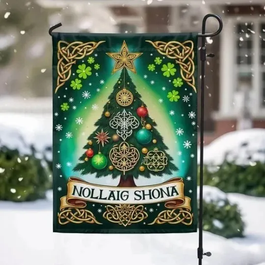 Discover Irish Christmas Celtic Tree Garden Flag