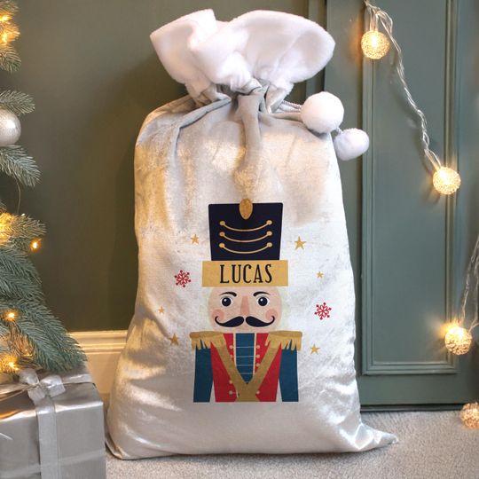 Discover Personalised Nutcracker Christmas Sack - Luxury Fleece Fabric - Perfect Christmas Gift - Christmas Eve Gift - Childrens Presents