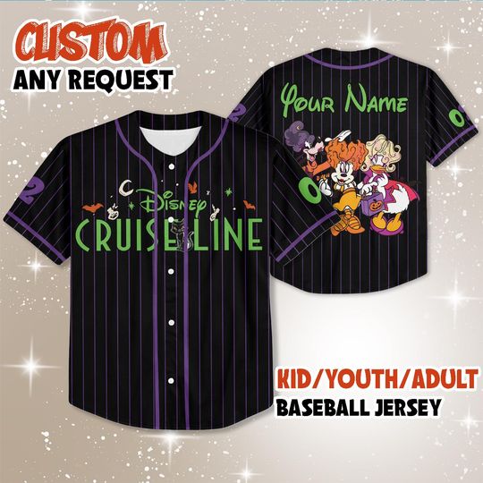 Discover Custom Mickey & Friends Halloween Baseball Jersey, Disney Halloween Baseball Jersey