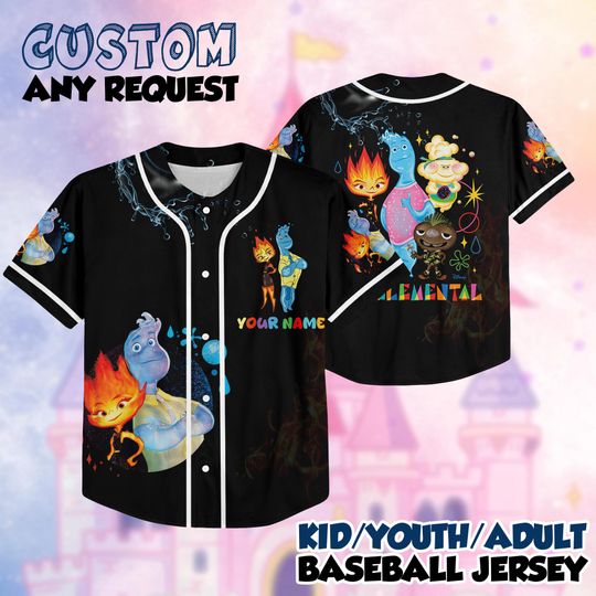 Discover Personalized Elemental Baseball Jersey, Elemental Baseball Shirt, Magic Kingdom Shirt