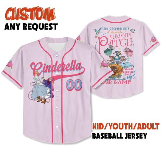 Discover Custom Fairy Godmothers Enchanted Pumpkin Patch Baseball Jersey, Cinde Jag Gus Shirt