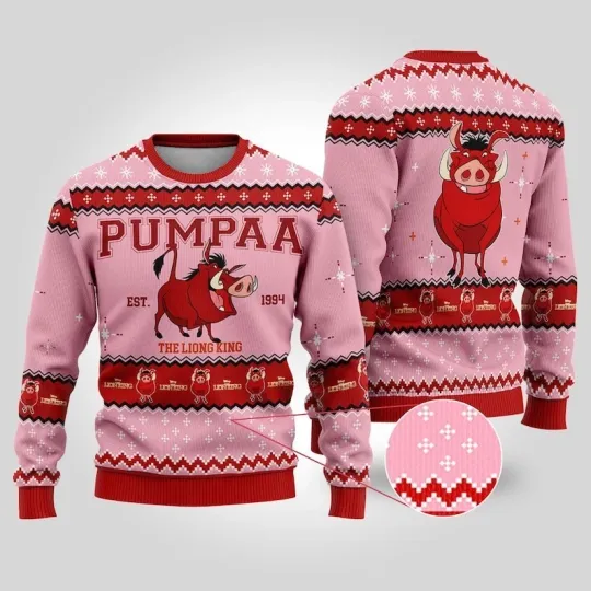 Discover Pumpaa The Lion King Ugly Christmas Sweater, Lion King Characters Shirt
