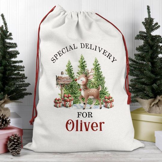 Discover Personalised Santa sack, Santa Sack, Christmas Keepsake, Christmas decor, Christmas bag, Drawstring Bag, Traditional Sack, Christmas Gift