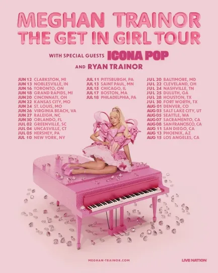 Discover Meghan Trainor The Get In Girl Tour 2026 North America City Poster