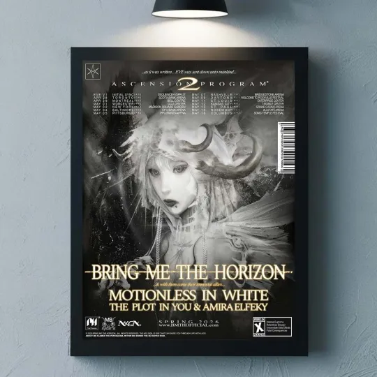 Bring Me The Horizon Ascension Program 2026 Tour Vertical Poster Wall Art