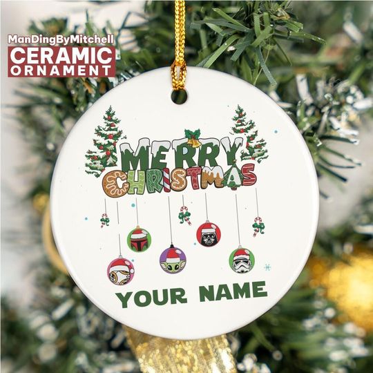 Custom Star Wars Christmas Ceramic Ornament, Custom Ornament