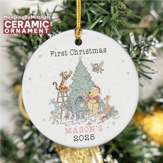 Discover Personalized Disney Winnie The Pooh First Christmas, Classic Winnie The Pooh Ornament