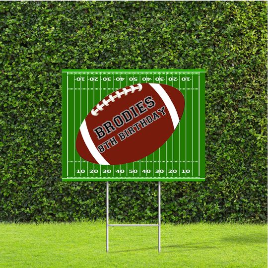 Discover Football Party Yard Sign 18x22 Inches with H Stake for Birthdays, Viewing Parties, Team Events, School Practice