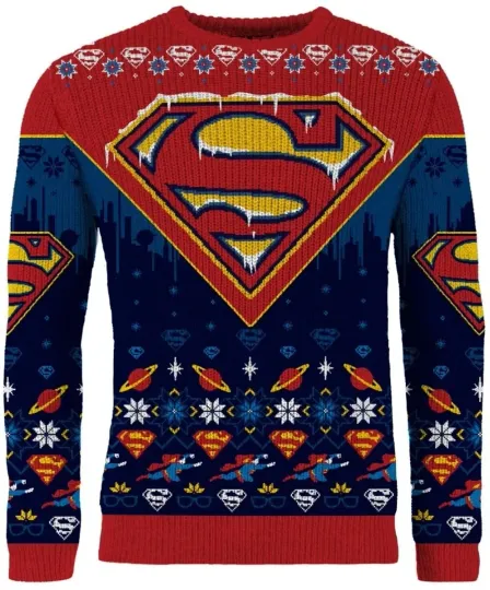 Superman Man Of Festivities Ugly Christmas Sweater All Size