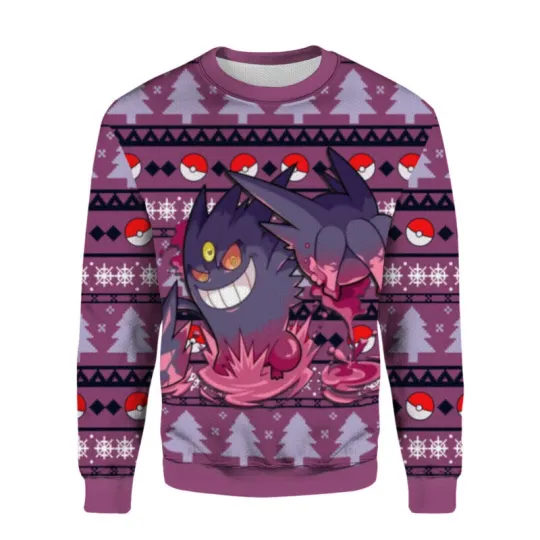 Gengar Ugly Christmas Sweater Gift For Holiday All Size