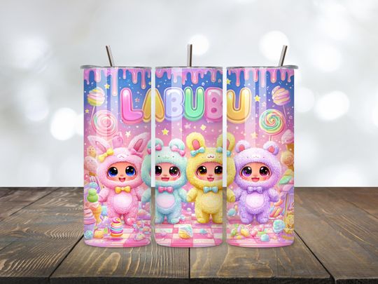 Discover Pink Cartoon Tumbler Wrap: 20oz Skinny Tumbler | Funny Cartoon Character 20oz Tumbler