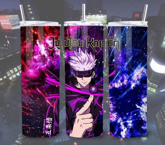 Discover Jujutsu Satoru Anime Tumbler 20oz  Gojo Satoru JJK Anime Gift for Him Her | Custom Manga Fan Art | Gojo Satoru Tumbler