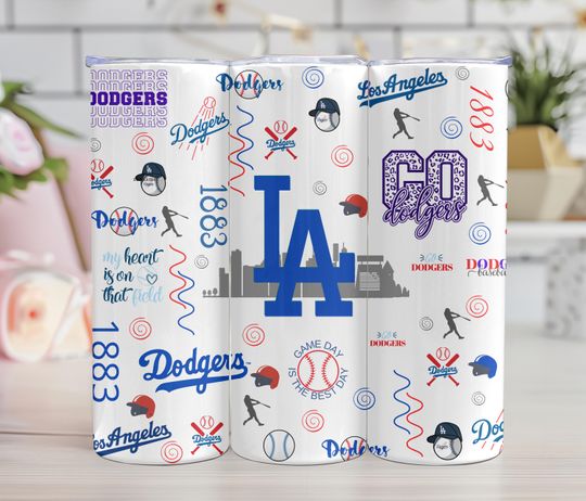 Discover Los Angeles Baseball Tumbler 20oz | Sports Fan Cup | Stainless Steel Skinny Tumbler | Game Day Gift | Handmade