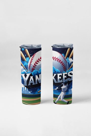 Discover Yankees Baseball Skinny Tumbler: 20oz Stainless Steel Fan Gift