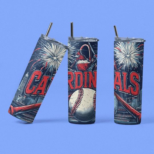 Discover Cardinals Baseball Skinny Tumbler: 20oz Stainless Steel