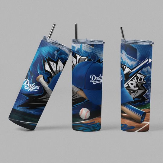 Dodgers Baseball Skinny Tumbler: 20oz Stainless Steel Travel Mug