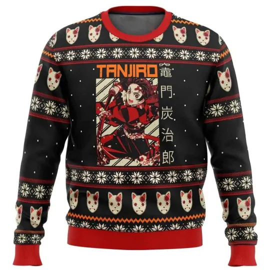 Discover demon tanjiror Ugly Christmas Sweater All Size