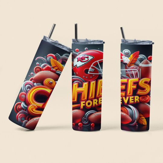 Chiefs Football Tumbler: 20oz Stainless Steel