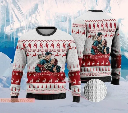 Discover it's a wonderfull life ugly sweater, wonderful life ugly, all size, gift for fan