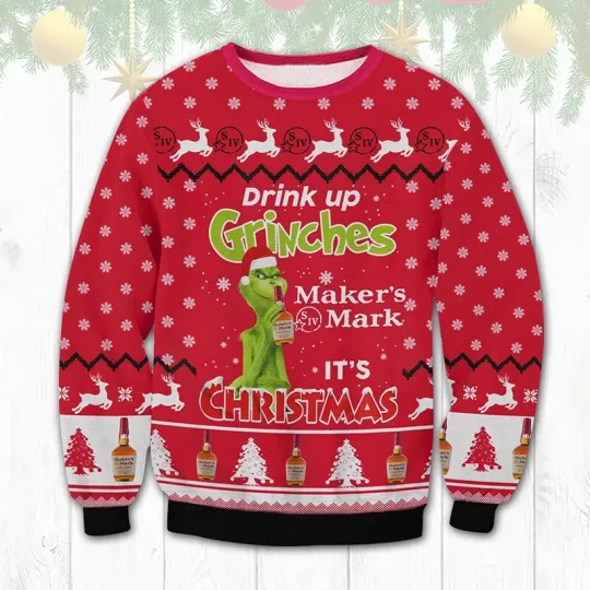 Discover Bg Makers Mark Drink Up GrinchesS Ugly Sweater