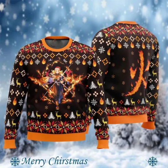 Discover Fire Kyo Rengokoo demon Best Knitted Ugly Christmas Sweater