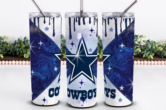 Discover 20oz Cowboys Tumbler Wrap, Sports 20oz Cowboys Design, Skinny Tumbler Wrap, Sports Team Tumbler Design
