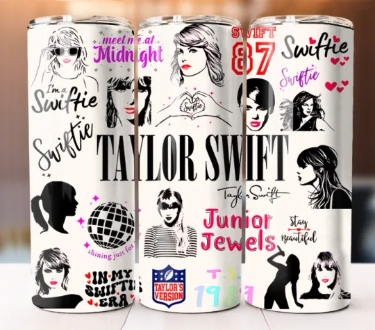 Taylorr Swifts Tumbler 20 oz Skinny Cup Mug Lid Hot Cold Drinks Travel