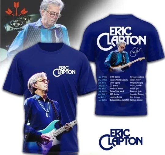 New Eric Clapton Tour 2026 3D All Over Print T-Shirt