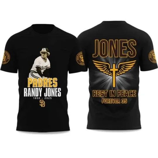 Discover San Diego Baseball Tribute Randy Jones Forever 35 Fan Tee 3D