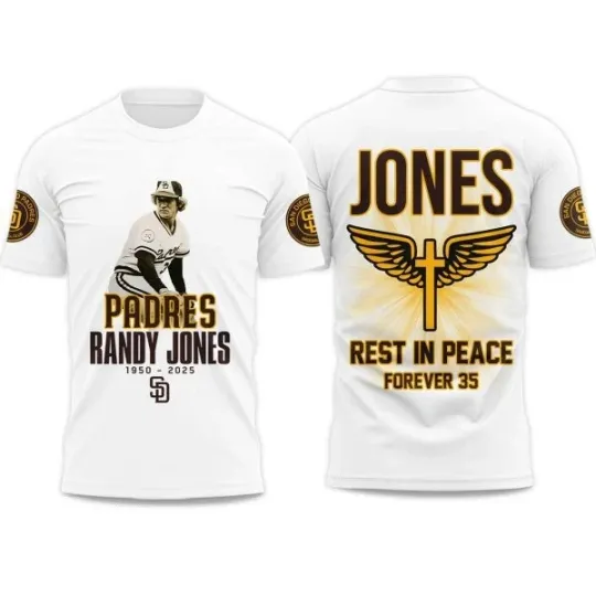 Discover San Diego Baseball Randy Jones Rest In Peace Forever 35 Fan T-Shirt 3D