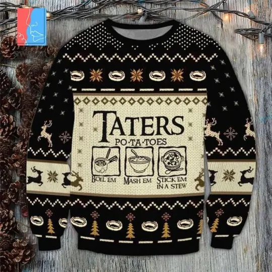 Discover Taters Potatoes Ugly Christmas Sweater Taters Potatoes Recipe Christmas Sweater