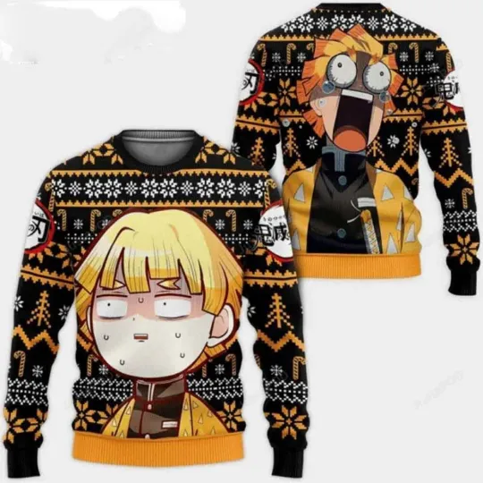 Agatsuma zenittsu demon Ugly Christmas Sweaters