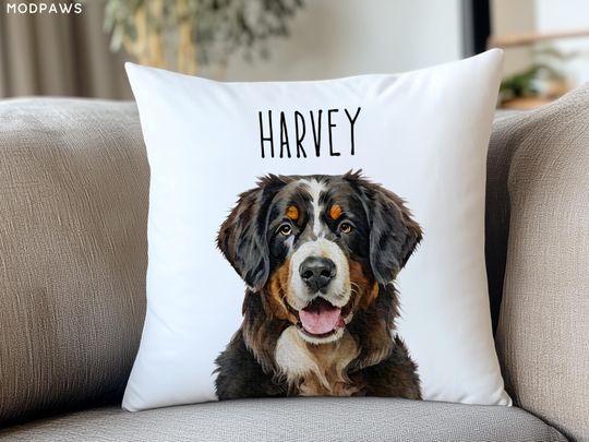 Discover Custom Watercolor Pet Pillow Using Pet Photo + Name Custom Cat Dog Pillow Personalized Cat Cases Cat Picture Pillow Pet Picture Cushion