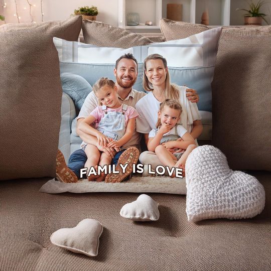 Discover Custom Photo Collage Pillow, Family Photo Pillow, Decorative Pillows, Family Photo Gift, Pillow with Picture, Thoughtful Christmas Gifts