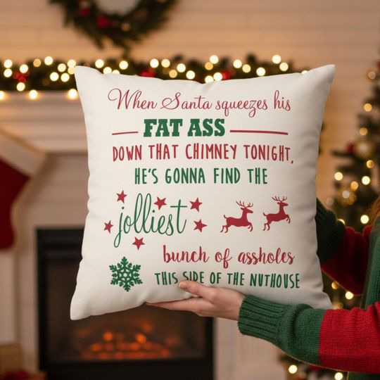 Funny Christmas Pillow Cover Inspired by National Lampoons Christmas Vacation Holiday Quote