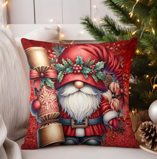 Discover Christmas Gnome Pillow Sublimation Design,   Christmas Pillow Template, Christmas Gnome  , Throw Pillow Sublimation