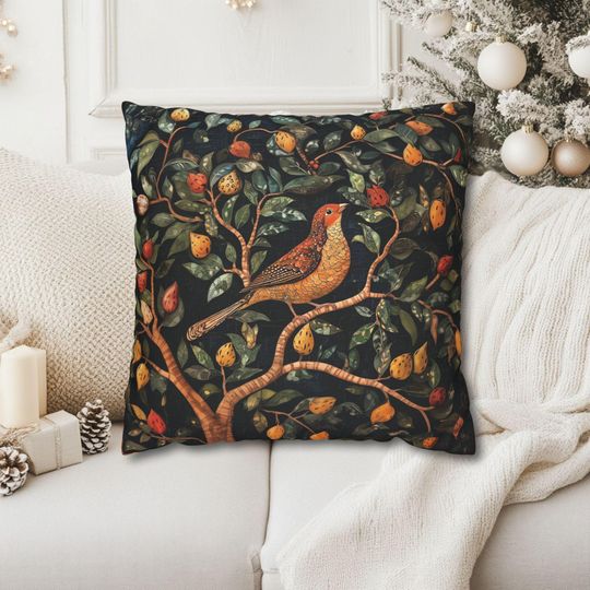 Discover Partridge in a Pear Tree Pillow Cover: William Morris Holiday Decor