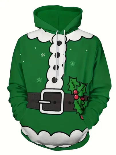 Discover Santa's Helper Funny Green Costume 3D All Over Print Hoodie