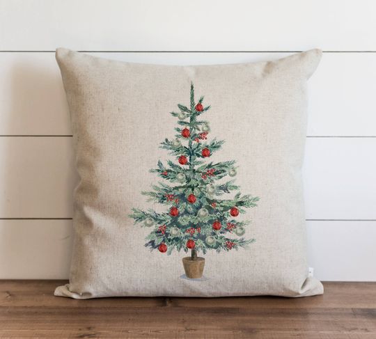 Discover Christmas Tree Pillow Cover | 20x20 or 18x18 | Holiday Xmas Accent Throw Decorative Gift Festive Home Decor