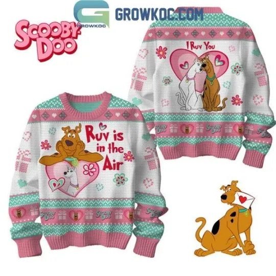 Discover Scooby-Doo I Ruv You Love In The Air 2025 Ugly Sweater