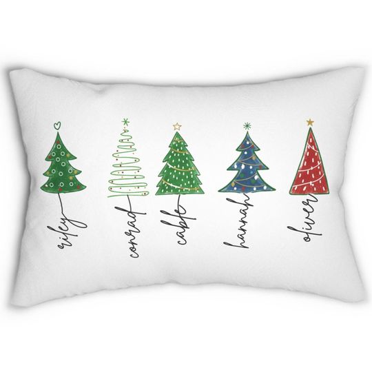 Discover Custom Christmas Pillow Personalized Christmas Tree Family Name Pillow Holiday Decor Christmas Gift  Xmas Cushion Holiday Throw Pillow