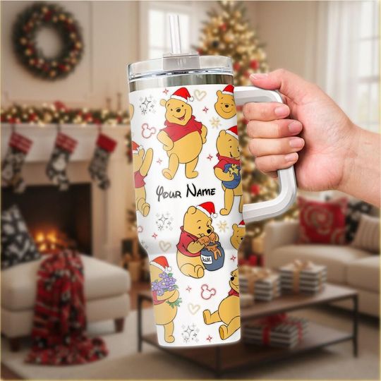 Discover Custom Winnie the Pooh Christmas Tumbler, Personalized Christmas gift, best gift for her, 40oz Tumbler, Birthday Gift for mom