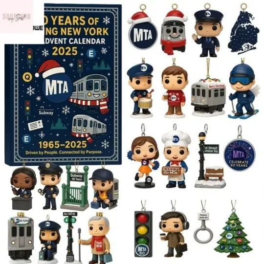New York Subway MTA 2025 2D Flat Acrylic Advent Calendar Transit Gift