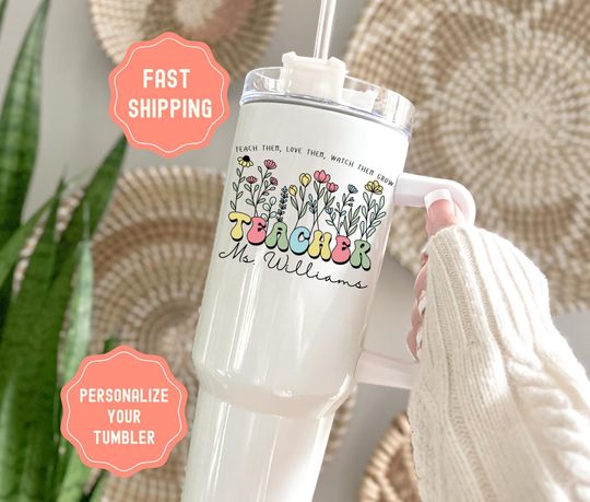 Discover Personalized Teacher Tumbler: Stainless Steel, Insulated 40oz