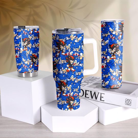 Discover Sonic Shadow Hedgehog Anime Tumbler - Funny Video Game Fan Cup - Custom Design - 20oz, 30oz, 40oz - Gift for Gamers and Anime Lovers