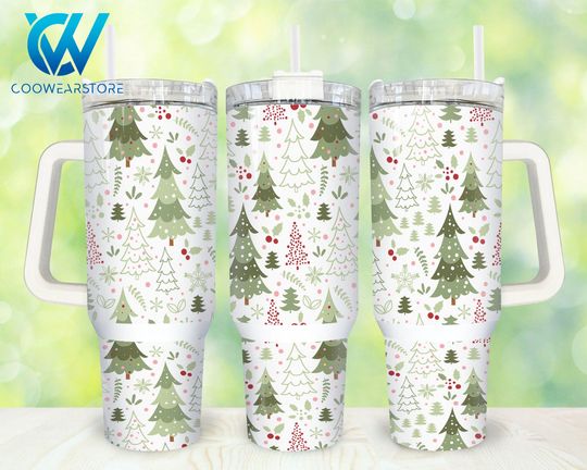 Discover Christmas Trees 40oz Tumbler Wrap Png, Merry Christmas 2 pieces 40 oz Tumbler Png, Retro Christmas Tumbler 40oz Png, Sublimation Designs