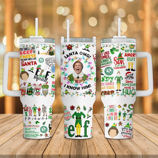 Movie Christmas 40oz Quencher Tumbler  , I Know Him Christmas Movie Tumbler Wrap, Family Comedy  , Christmas Character Tumbler Wrap