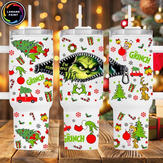 Discover Funny Holiday Movie Christmas 40oz Tumbler Sublimation, Retro Mean Guy Skinny Wrap Design, Merry Christmas Green 40oz Tumbler Wrap