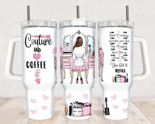 Discover Beauty & Coffee 40oz Tumbler Wrap: Motivational
