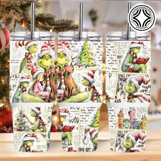 Discover Merry Christmas Friends 40oz Tumbler Wrap  , Funny Holiday Movie Christmas 40oz Tumbler, Retro Mean Guy Skinny Wrap Design
